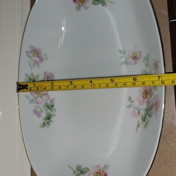 Edelstein Bavaria Soft Pink Roses Pattern # 1239 v.4 Rectangular Serving Bowl - Picture 7 of 7